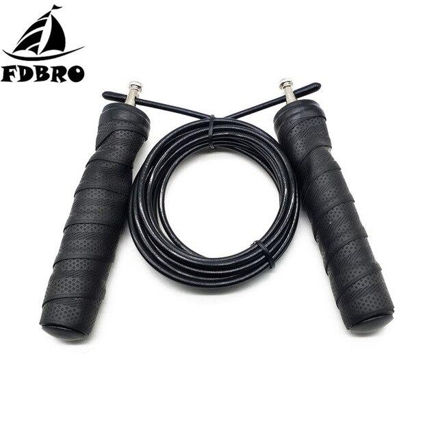 FDBRO Ball Bearings Anti-Slip Handle for Double Unders Crossfit Jump Rope Skip Speed Weighted Jump Ropes with Extra Speed Cable