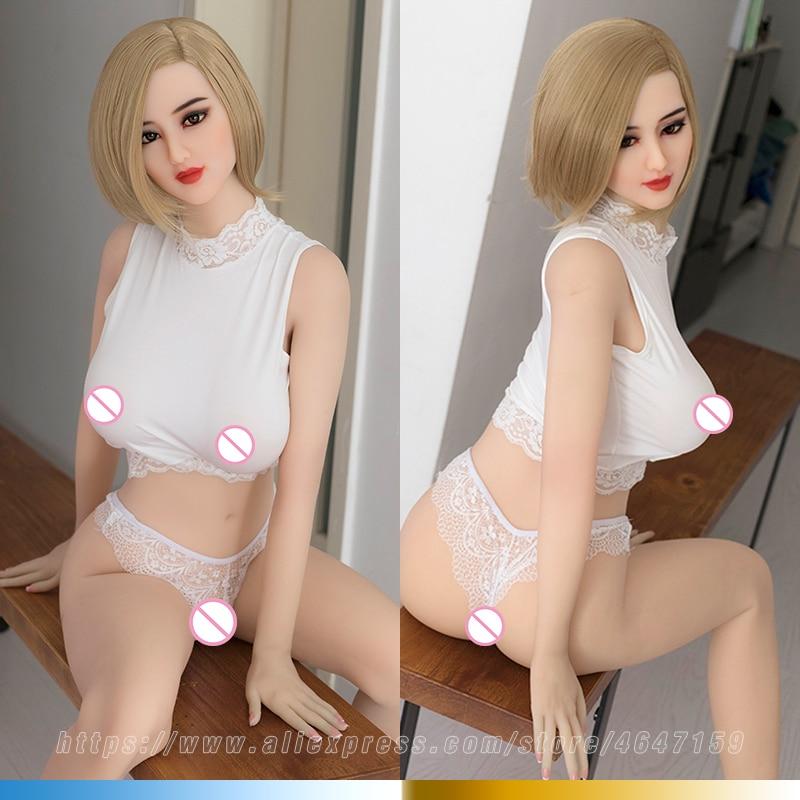 165cm Real Life Full Size Solid Silicone Sex Doll with Skeleton Anal Oral Vagina Built-In Skeleton Pussy Big Breast Love Doll