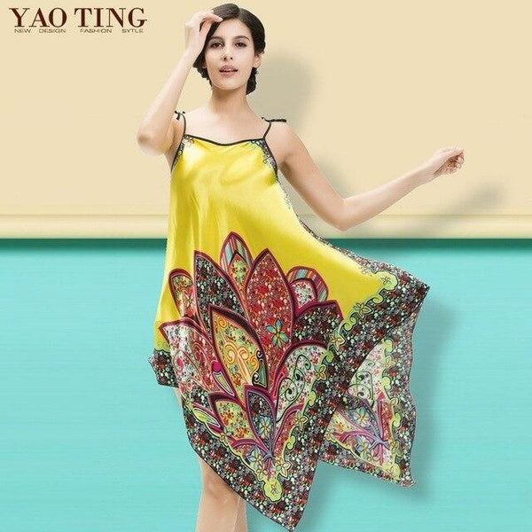 RB022 High Qulaity 2015 Zanzea Sexy New Women Floral Silk Strap Sleepwear Casual Loose Maxi Long Nightdress Nightgown