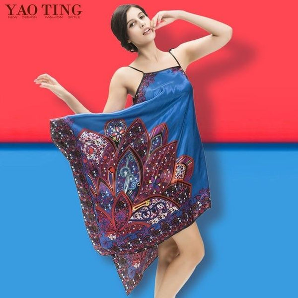 RB022 High Qulaity 2015 Zanzea Sexy New Women Floral Silk Strap Sleepwear Casual Loose Maxi Long Nightdress Nightgown