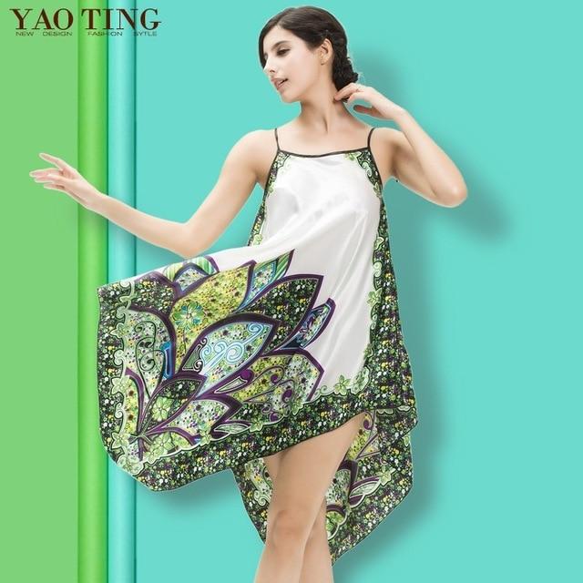 RB022 High Qulaity 2015 Zanzea Sexy New Women Floral Silk Strap Sleepwear Casual Loose Maxi Long Nightdress Nightgown