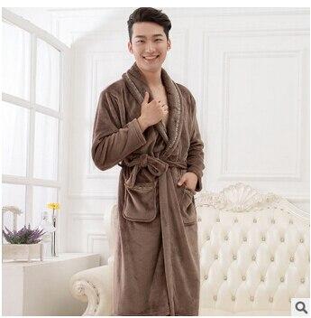 Womens robe 2017 new flannel robe feminino winter warm couples bathrobes long nightgown robe dressing gown pink/red Q775