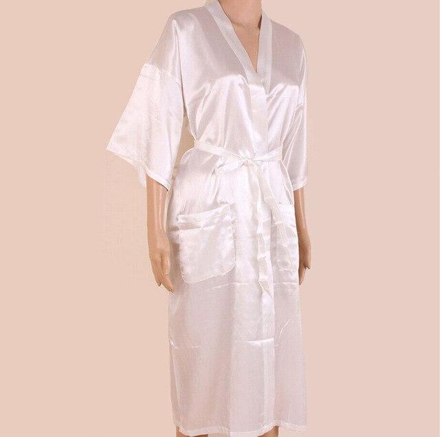 BLACK Mens Robe Hot Sale Faux Silk Kimono Bath Gown Bathrobe Nightgown Sleepwear Hombre Pijama Size S M L XL XXL XXXL LS003D