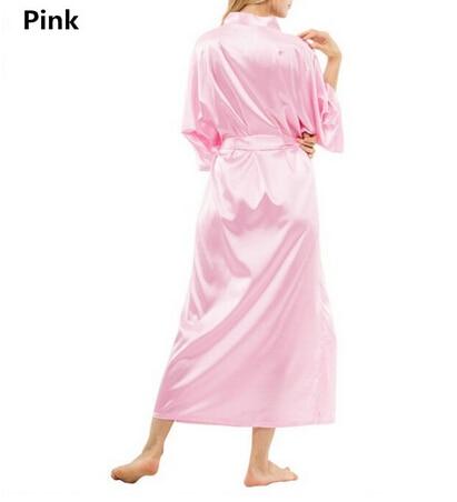 High Quality Black Women Silk Rayon Robe Sexy Long Lingerie Sleepwear Kimono Yukata Nightgown Plus Size S M L XL XXL XXXL A-050