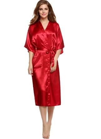 High Quality Black Women Silk Rayon Robe Sexy Long Lingerie Sleepwear Kimono Yukata Nightgown Plus Size S M L XL XXL XXXL A-050
