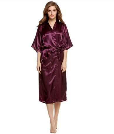 High Quality Black Women Silk Rayon Robe Sexy Long Lingerie Sleepwear Kimono Yukata Nightgown Plus Size S M L XL XXL XXXL A-050