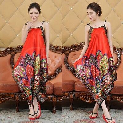 New Arrive Women Sexy Nightgown Long Sleepwear Faux Silk Bath Robe Dress Chemise