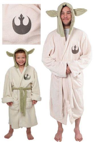 Star Wars Lucasfilm Yoda Both Robe Cosplay Costume Jedi Fleece Hooded BathRobe Dress Gown Adult Kids Child Pajamas Sleeping Wear