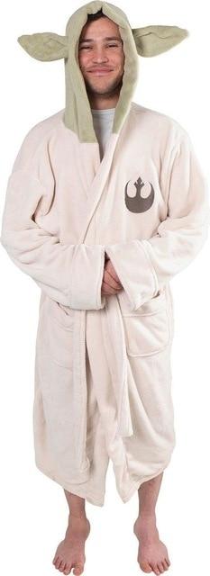 Star Wars Lucasfilm Yoda Both Robe Cosplay Costume Jedi Fleece Hooded BathRobe Dress Gown Adult Kids Child Pajamas Sleeping Wear