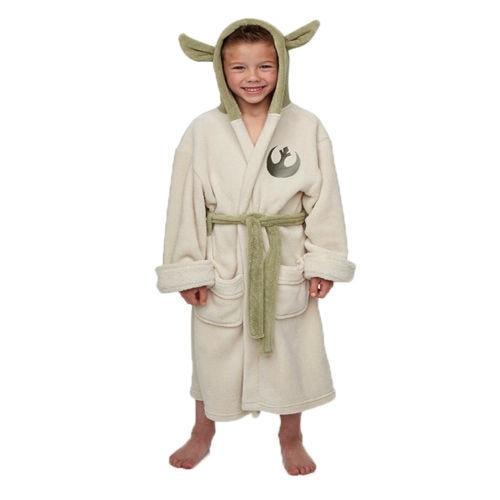 Star Wars Lucasfilm Yoda Both Robe Cosplay Costume Jedi Fleece Hooded BathRobe Dress Gown Adult Kids Child Pajamas Sleeping Wear