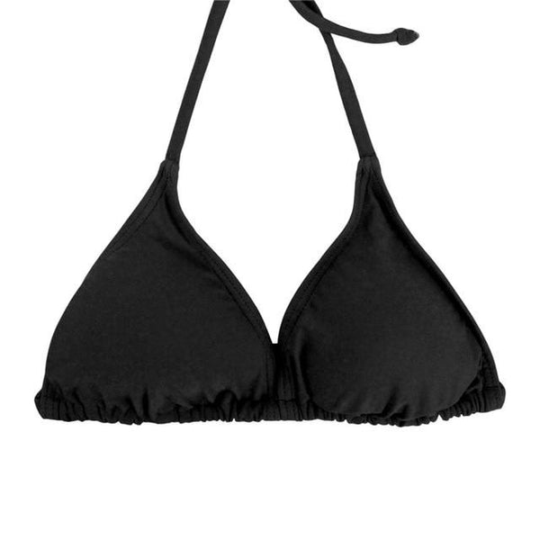 M&M Women Bikini Top Micro Bikini Samll Push Up Ruched String Solid Swimwear Beach Sexy Swimsuit Sporty Girls Beach Wear T606