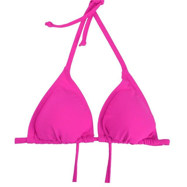 M&M Women Bikini Top Micro Bikini Samll Push Up Ruched String Solid Swimwear Beach Sexy Swimsuit Sporty Girls Beach Wear T606