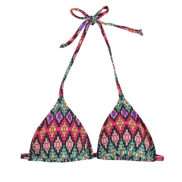 M&M Women Bikini Top Micro Bikini Samll Push Up Ruched String Solid Swimwear Beach Sexy Swimsuit Sporty Girls Beach Wear T606