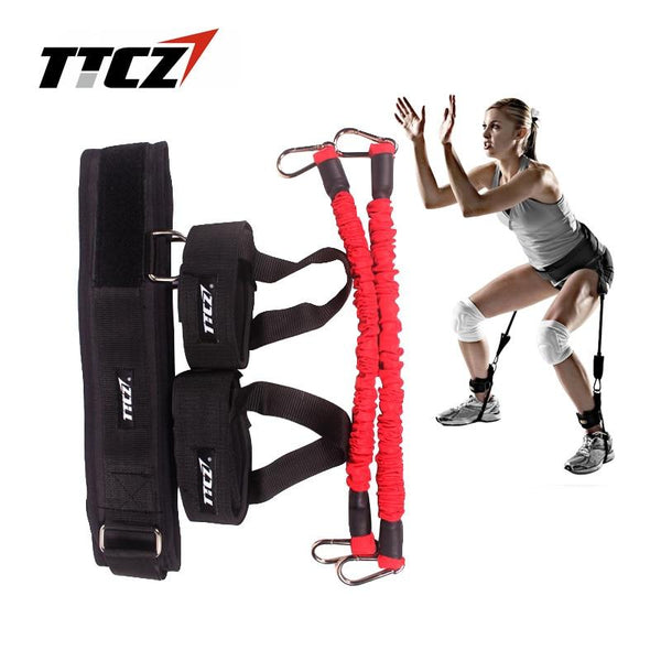TTCZ Fitness Bounce Trainer Rope Resistance Band Basketball Tennis Running Jump Leg Strength Agility Training Strap equipment
