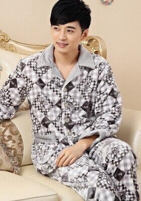 Thickening women winter flannel pajamas female coral fleece pajama sets sleepwear velvet long-sleeve casual nightgown