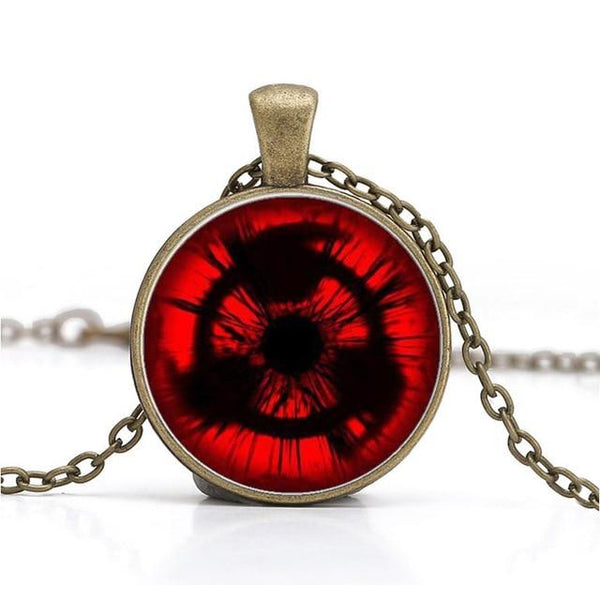 Wholesale Hot Naruto Sharingan Shippuuden Eyes Pendant Necklace Black Chain Vintage Necklace Men Jewelry Children dress up Gift