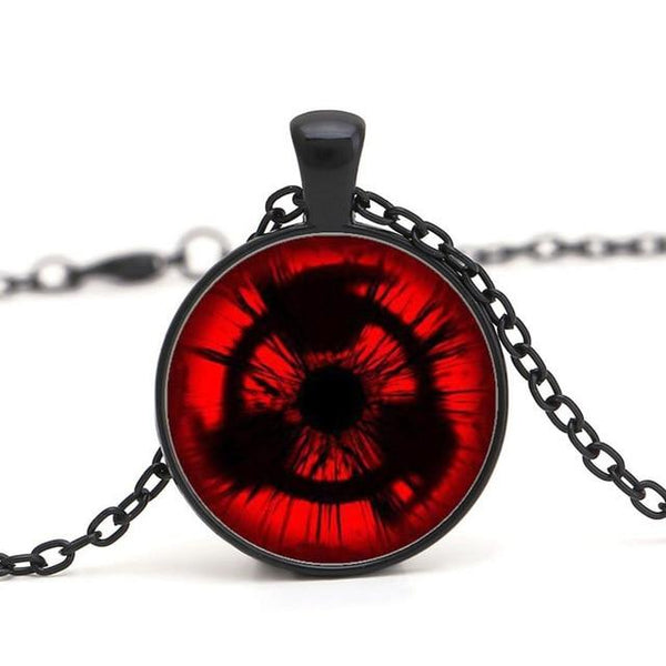Wholesale Hot Naruto Sharingan Shippuuden Eyes Pendant Necklace Black Chain Vintage Necklace Men Jewelry Children dress up Gift