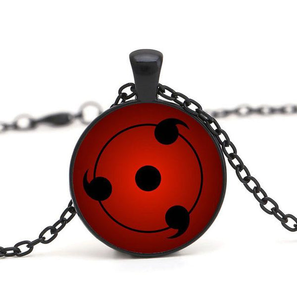 Wholesale Hot Naruto Sharingan Shippuuden Eyes Pendant Necklace Black Chain Vintage Necklace Men Jewelry Children dress up Gift
