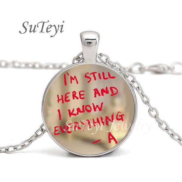 SUTEYI New pretty little liars logo Copper Chain Women Choker Statement Copper Pendant Necklace For Men Dress Accessories