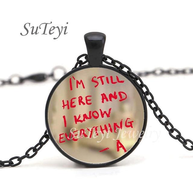 SUTEYI New pretty little liars logo Copper Chain Women Choker Statement Copper Pendant Necklace For Men Dress Accessories