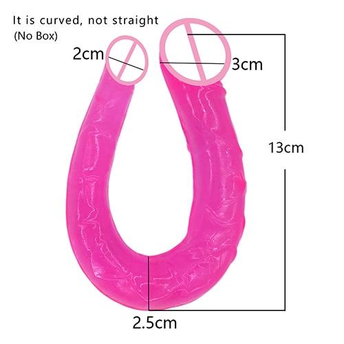 DOMI 13/34cm Penis Translucent Lesbian Long Double Dildo Cock Flexible Soft Vagina Anal Women Dildo Gay Sex Toys