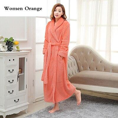 Women Winter Thermal Long Bathrobe Lovers Thick Warm Coral Fleece Kimono Bath Robe Plus Size Nightgowns Bridesmaid Dressing Gown