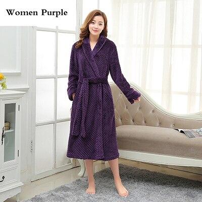 Women Winter Thermal Long Bathrobe Lovers Thick Warm Coral Fleece Kimono Bath Robe Plus Size Nightgowns Bridesmaid Dressing Gown