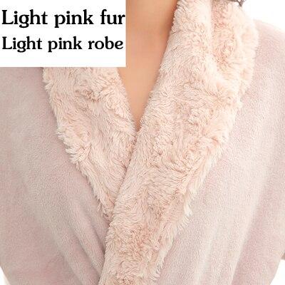 Lovers Soft fur Extra Long Thermal Bathrobe Men Plus Size Thick Flannel Warm Kimono Bath Robe Male Dressing Gown Winter Robes