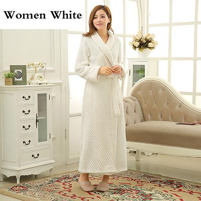 On Sale Lovers Thick Warm Winter Bathrobe Men Soft as Silk Extra Long Kimono Bath Robe Male Dressing Gown for Mens Flannel Robes