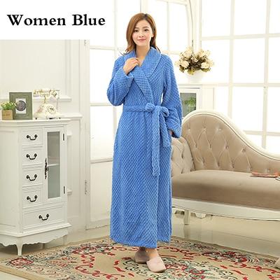 On Sale Lovers Thick Warm Winter Bathrobe Men Soft as Silk Extra Long Kimono Bath Robe Male Dressing Gown for Mens Flannel Robes