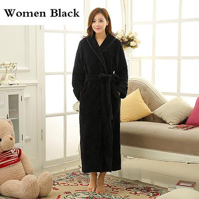 On Sale Lovers Thick Warm Winter Bathrobe Men Soft as Silk Extra Long Kimono Bath Robe Male Dressing Gown for Mens Flannel Robes