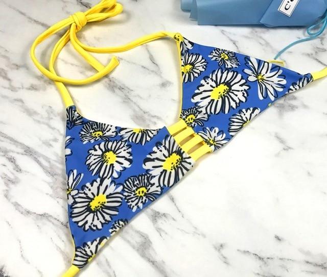 Bikini Top Brazilian Swimwear Women Indoor Swimsuit Push Up Swim Bra Solid Pad Sexy Halter May Female Beach Bathing Suits 2019