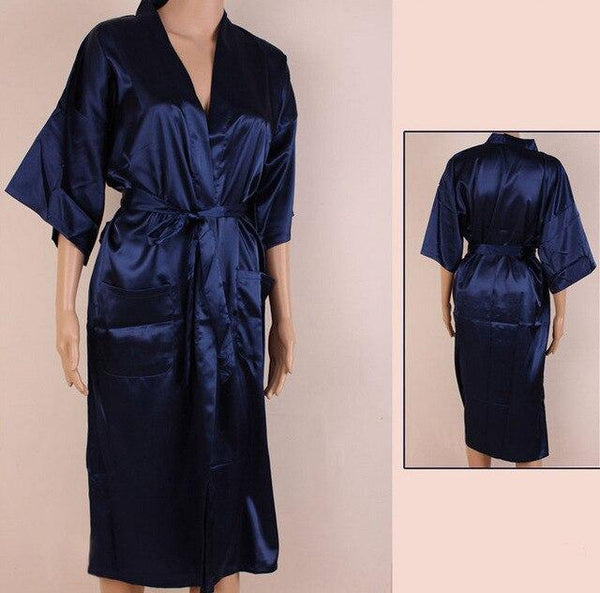 Summer Black Men Faux Silk Kimono Bath Gown Chinese Style Long Robe Nightgown Casual Sleepwear Size S M L XL XXL XXXL MR001