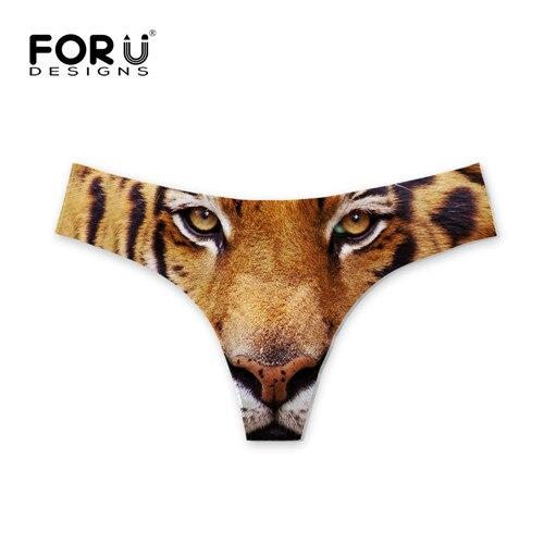 FORUDESIGNS Thong Swimsuit Bikini Bottoms Animal Cool Tiger Design Tankini Swimsuits Swimwear Womens Swimming Short Shorts Women