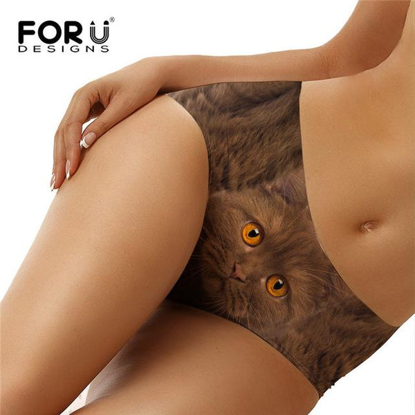 FORUDESIGNS Womens Swimming Shorts Bikini Bottoms Cute Dog Cat Print Tankini Swimsuits Swimsuits Separate Swimwear Shorts Women