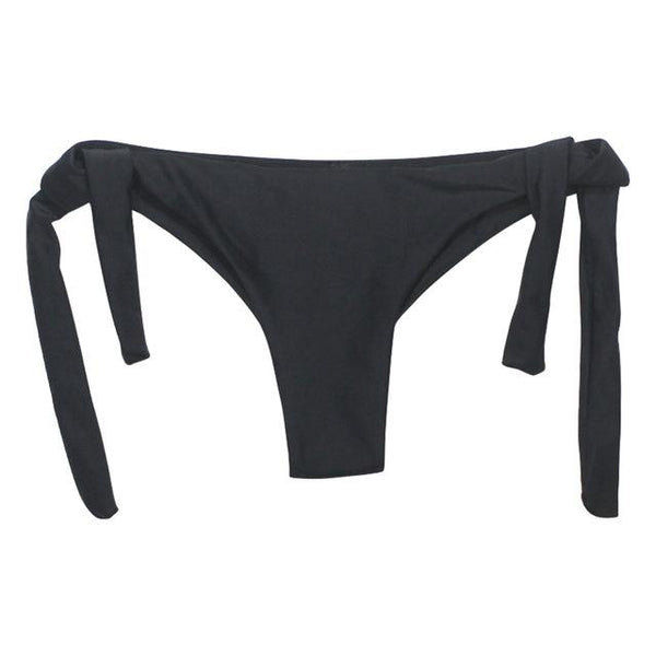 2018 Sexy Solid Thong Swim String Bikini Brazilian Cut Swimwear Women Bottom Adjustable Briefs Swimsuit Panties Underwear