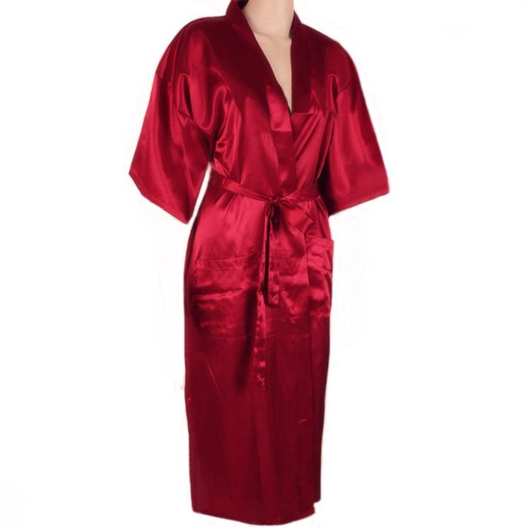 Navy blue Chinese Men's Robe Kimono Faux Silk Bath Gown Bathrobe Nightgown Sleepwear Hombre Pijama Size S M L XL XXL XXXL TB01M