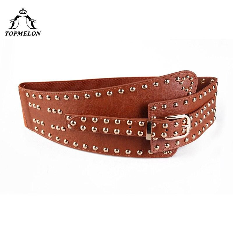 TOPMELON Modeling Strap Belly Slimming Belt Steampunk Accessories Tummy Control Gothic Leather Rivet Lace Up Corset Belts