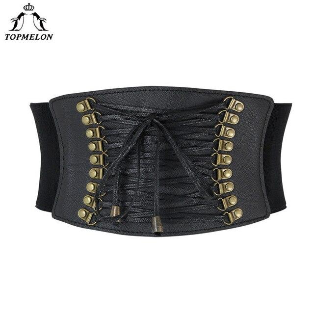 TOPMELON Waist Trainer Steampunk Accessories Bustier Gothic Corselet Underbust Belly Slimming Belt Leather Rivet Waist Trainer