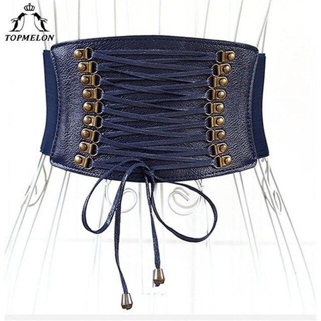 TOPMELON Waist Trainer Steampunk Accessories Bustier Gothic Corselet Underbust Belly Slimming Belt Leather Rivet Waist Trainer