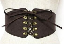 TOPMELON Belly Slimming Belt Modeling Strap Steampunk Accessories Tummy Control Gothic Leather Rivet Lace Up Corset Belts