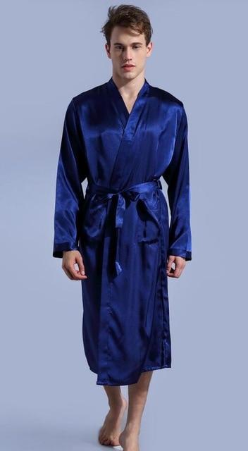 Black Long Sleeve Chinese Men Rayon Robes Gown New Male Kimono Bathrobe Sleepwear Nightwear Pajamas S M L XL XXL
