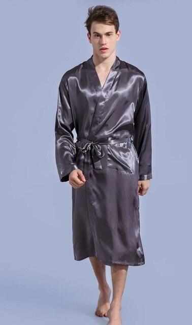 Black Long Sleeve Chinese Men Rayon Robes Gown New Male Kimono Bathrobe Sleepwear Nightwear Pajamas S M L XL XXL