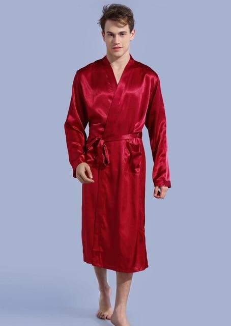 Black Long Sleeve Chinese Men Rayon Robes Gown New Male Kimono Bathrobe Sleepwear Nightwear Pajamas S M L XL XXL