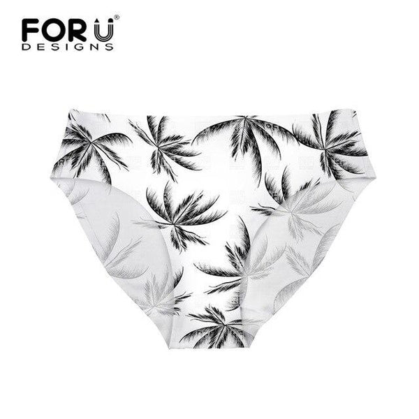 FORUDESIGNS Brazil Swimwear Separates Brazilian Bikini BottomsTropical Palm Tree Printing Swimsuit Thong Swimwear Shorts Women