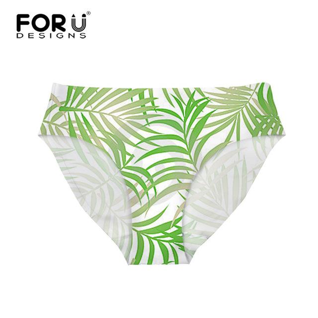 FORUDESIGNS Brazil Swimwear Separates Brazilian Bikini BottomsTropical Palm Tree Printing Swimsuit Thong Swimwear Shorts Women