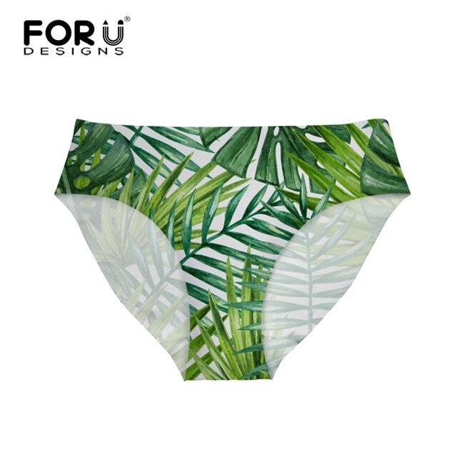 FORUDESIGNS Brazil Swimwear Separates Brazilian Bikini BottomsTropical Palm Tree Printing Swimsuit Thong Swimwear Shorts Women