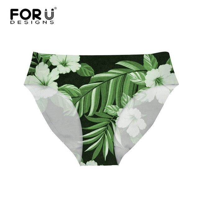 FORUDESIGNS Brazil Swimwear Separates Brazilian Bikini BottomsTropical Palm Tree Printing Swimsuit Thong Swimwear Shorts Women