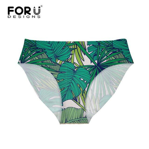 FORUDESIGNS Brazil Swimwear Separates Brazilian Bikini BottomsTropical Palm Tree Printing Swimsuit Thong Swimwear Shorts Women