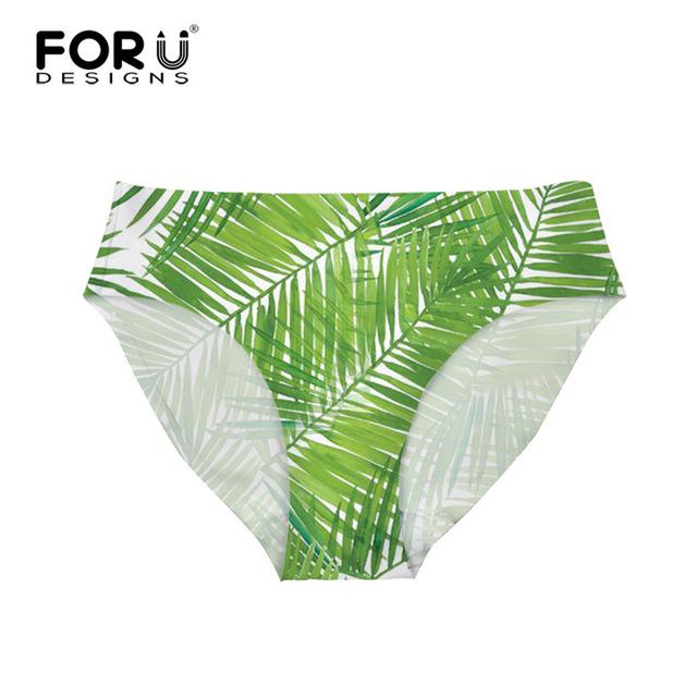 FORUDESIGNS Brazil Swimwear Separates Brazilian Bikini BottomsTropical Palm Tree Printing Swimsuit Thong Swimwear Shorts Women